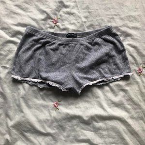 Brandy Melville Womens Grey and White Shorts